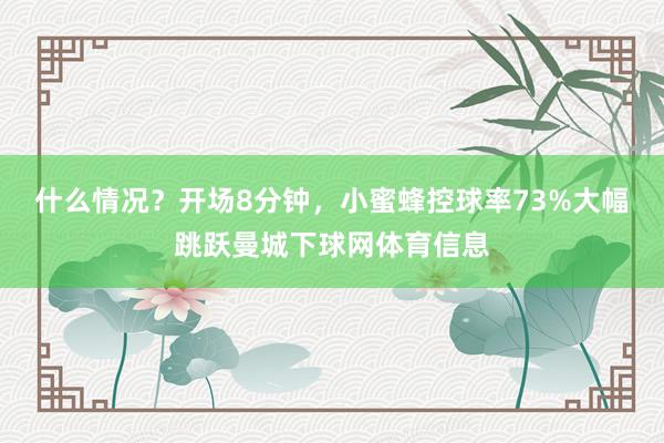 什么情况？开场8分钟，小蜜蜂控球率73%大幅跳跃曼城下球网体育信息