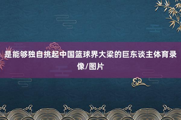 是能够独自挑起中国篮球界大梁的巨东谈主体育录像/图片