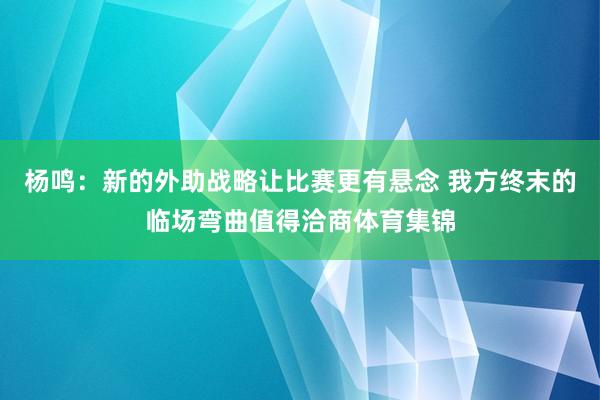 杨鸣：新的外助战略让比赛更有悬念 我方终末的临场弯曲值得洽商体育集锦